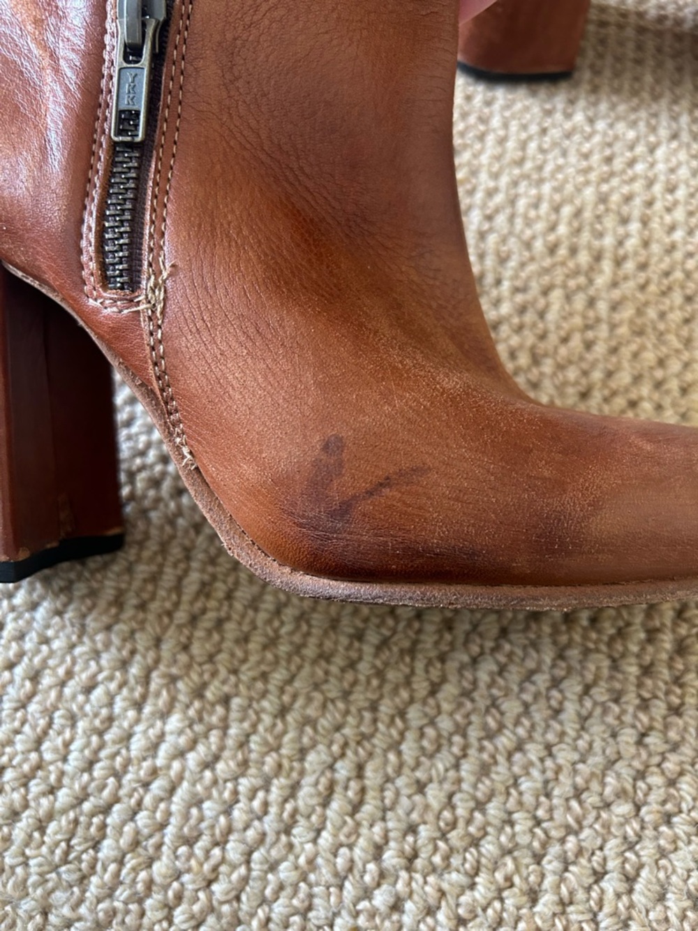 Freebird by Steven Jalessa Boot Cognac Distressed Leather Ankle Boots Size 8 - Picture 5 of 9